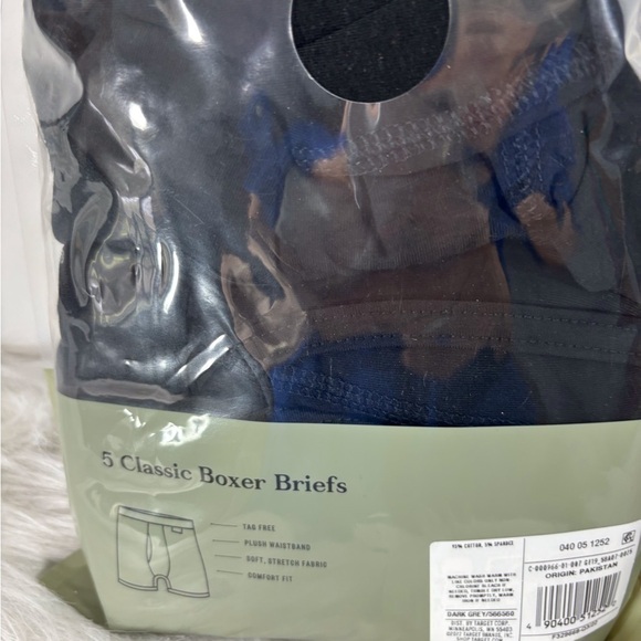 New Reebok by Goodfellow & Co. Boxer underwear briefs 5 pair Small 28 to 30 - Picture 4 of 4